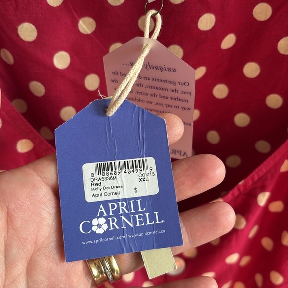 NWT April Cornell Molly Dot Dress Red Cream Size XXL / 1X - Picture 7 of 15